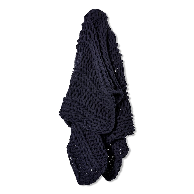 Chunky Knit Rib Throw Indigo 