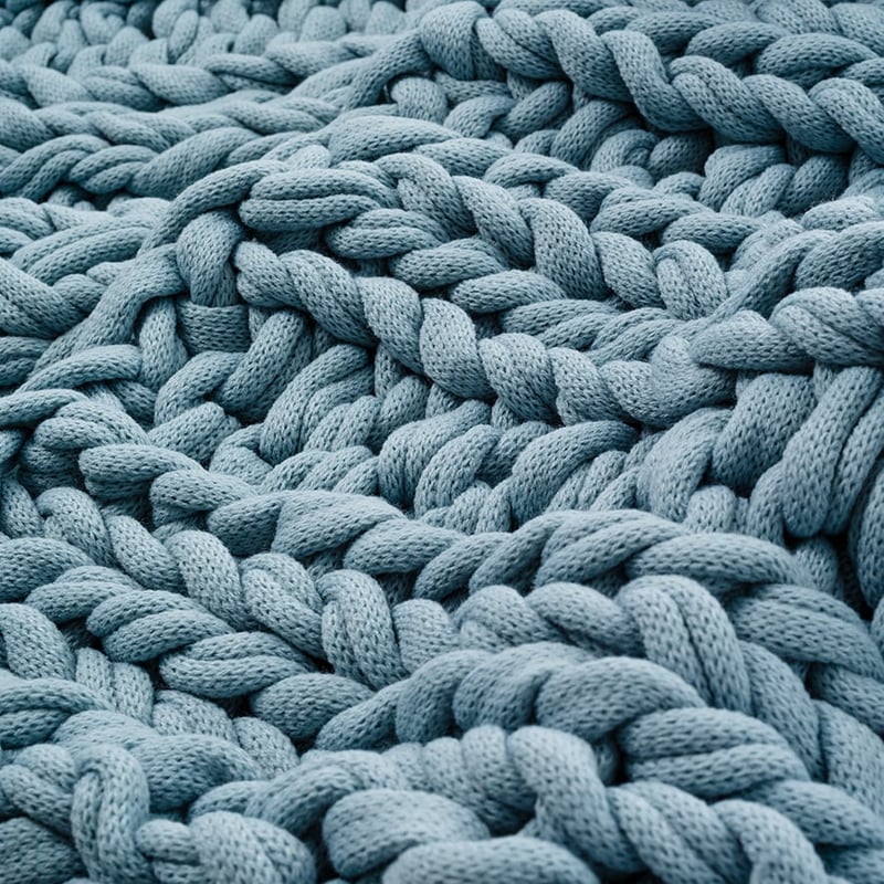 Chunky Knit Rib Throw Smoke Blue 