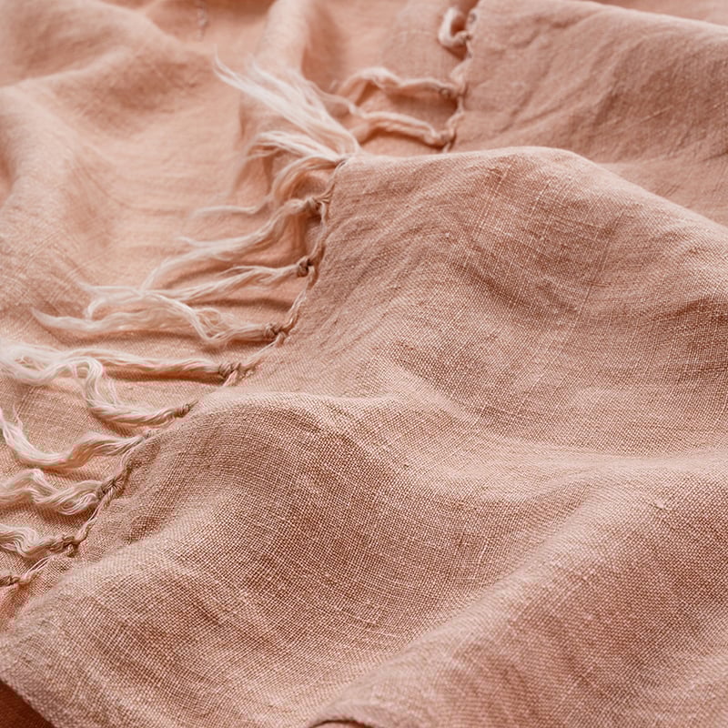 Malmo Linen Throw Blush 