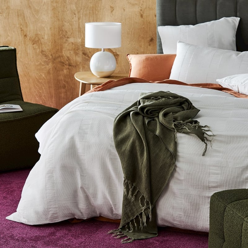 Malmo Dusty Olive Linen Throw