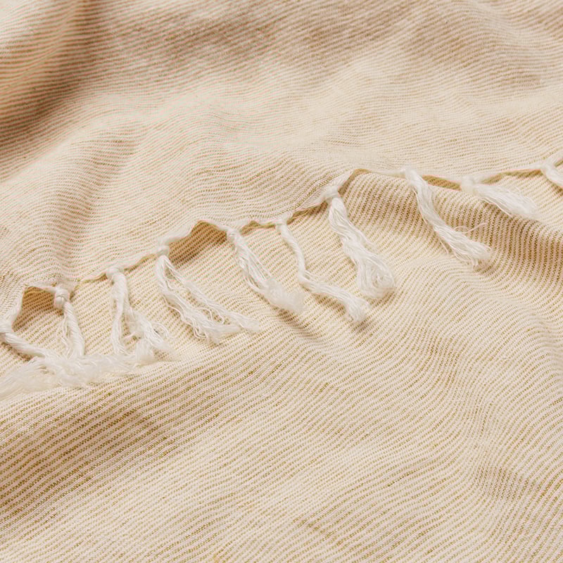 Malmo Linen Throw Honey Stripe 