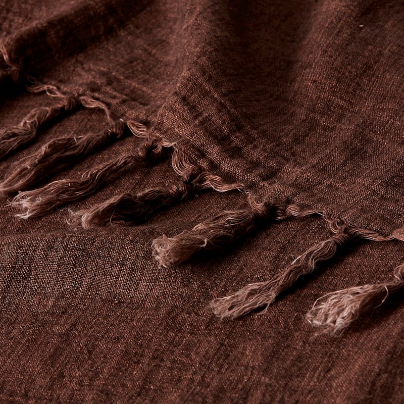 Malmo Brown Nutmeg Linen Throw 
