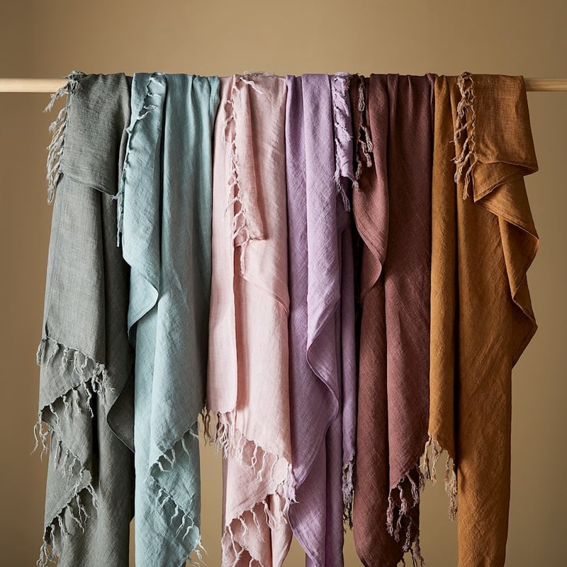 Malmo Mauve Shadows Linen Throw