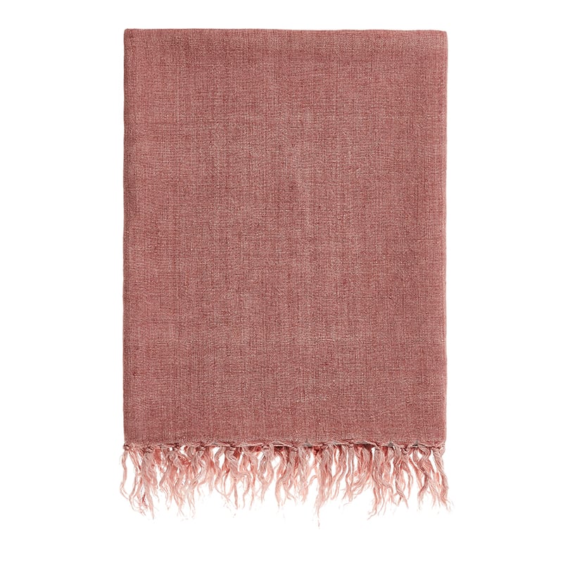 Malmo Linen Throw Rose Pink 