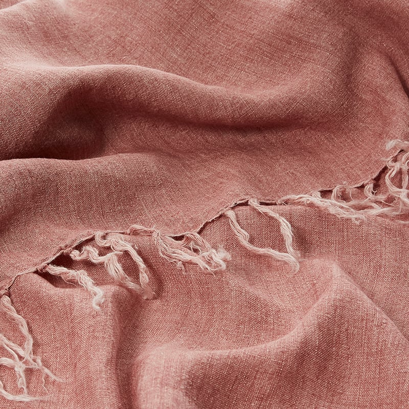 Malmo Linen Throw Rose Pink 