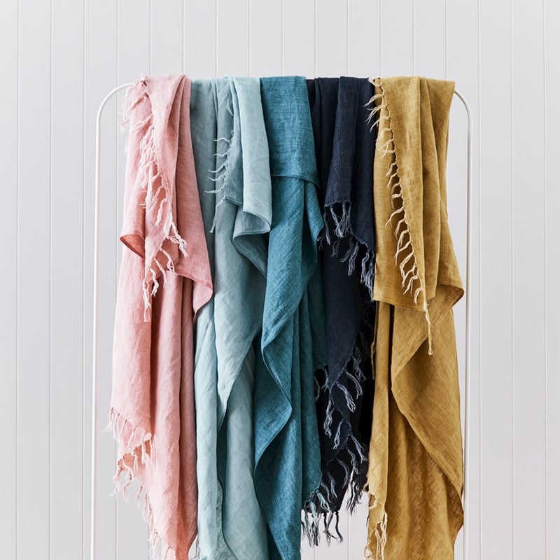 Malmo Linen Throw in Denim