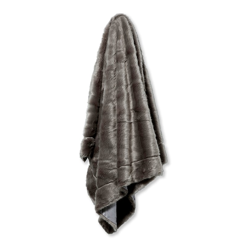 Himalayan Luxury Fur Throw Zinc 