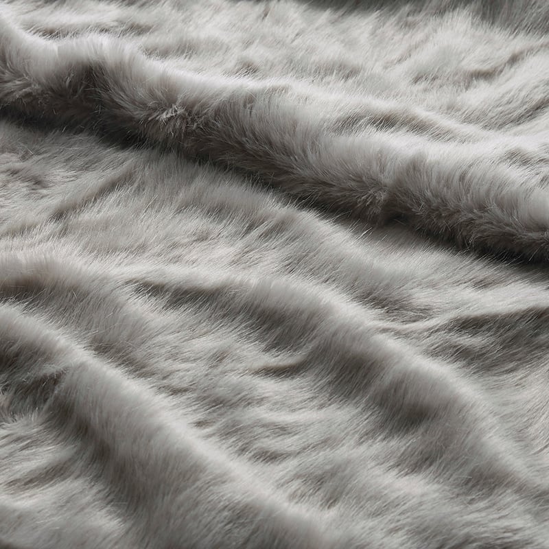Himalayan Luxury Fur Throw Zinc 
