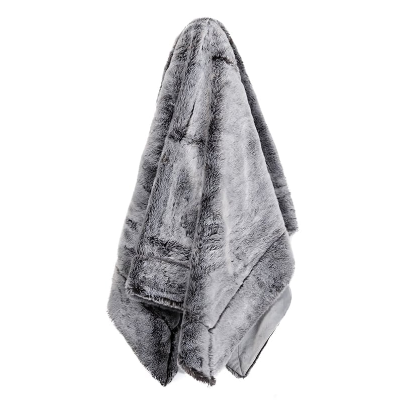 Montana Fur Throw Grey Wolf 
