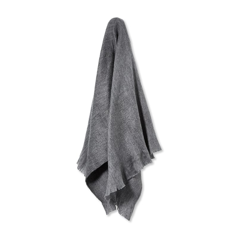 Helsinki Faux Mohair Throw in Charcoal 