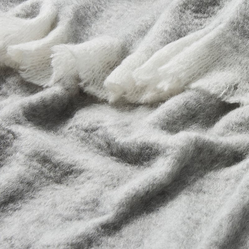 Helsinki Faux Mohair Throw in Silver