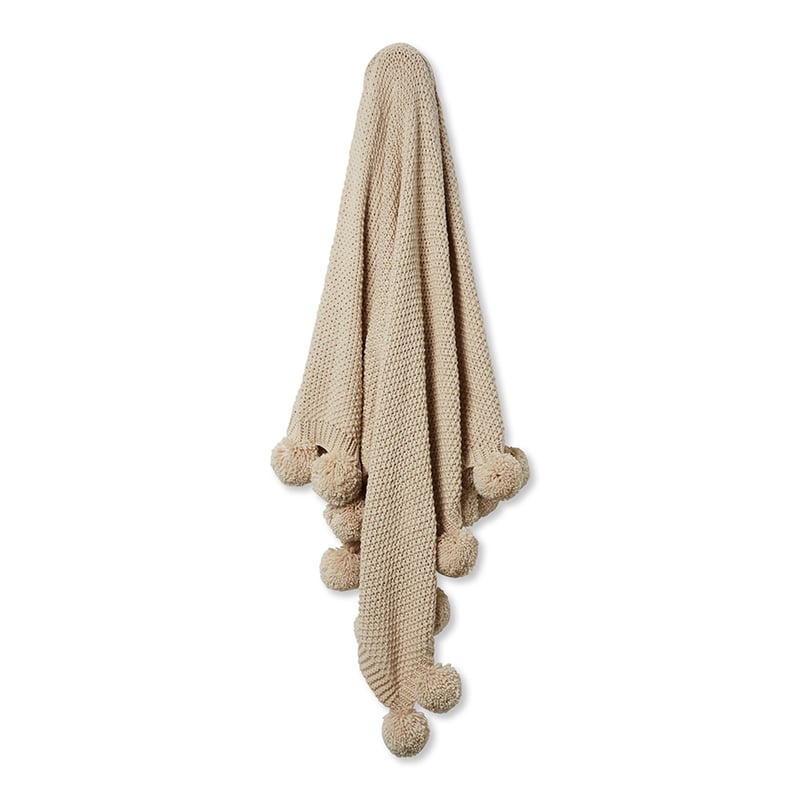 Omaha Pom Pom Throw in Natural 
