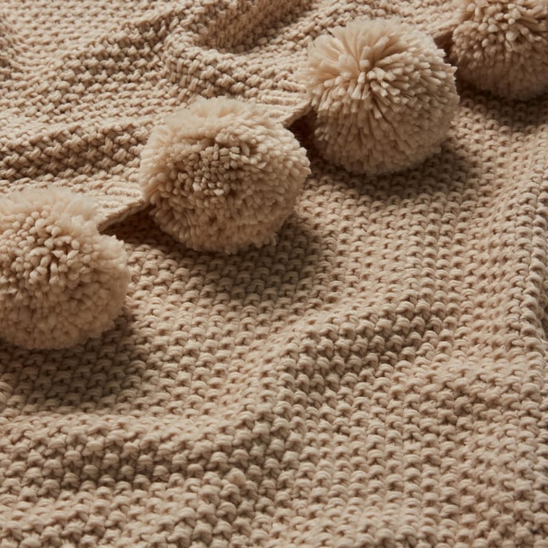 Omaha Pom Pom Throw in Natural 