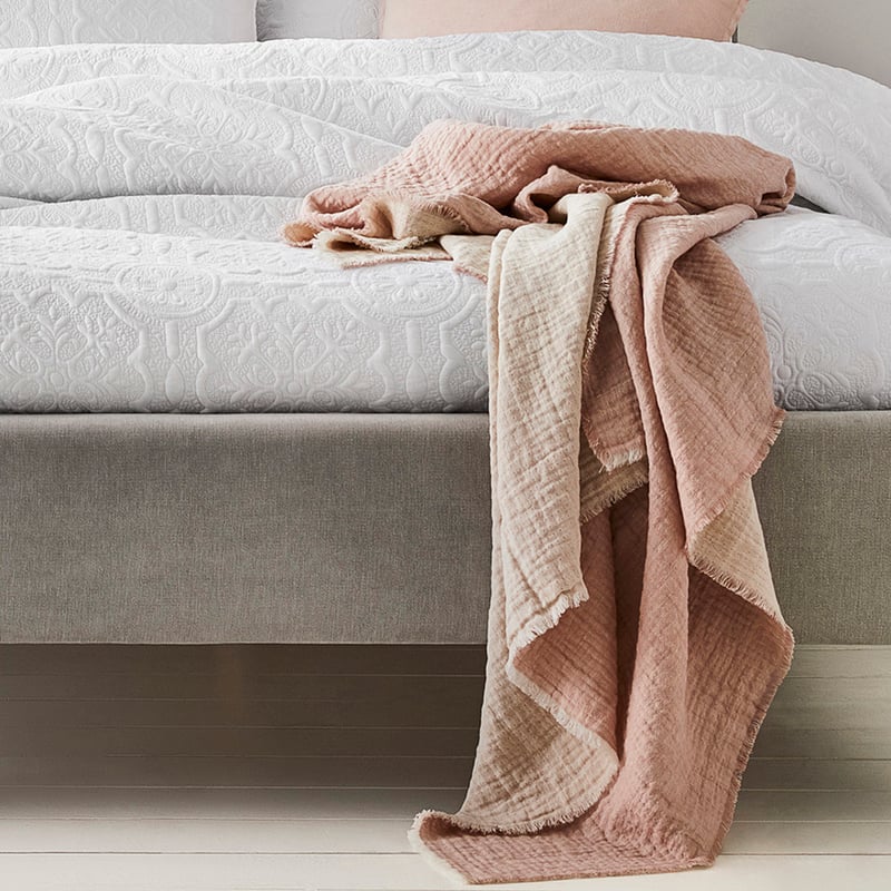 Savana Vintage Washed Fringed Blush Throw 