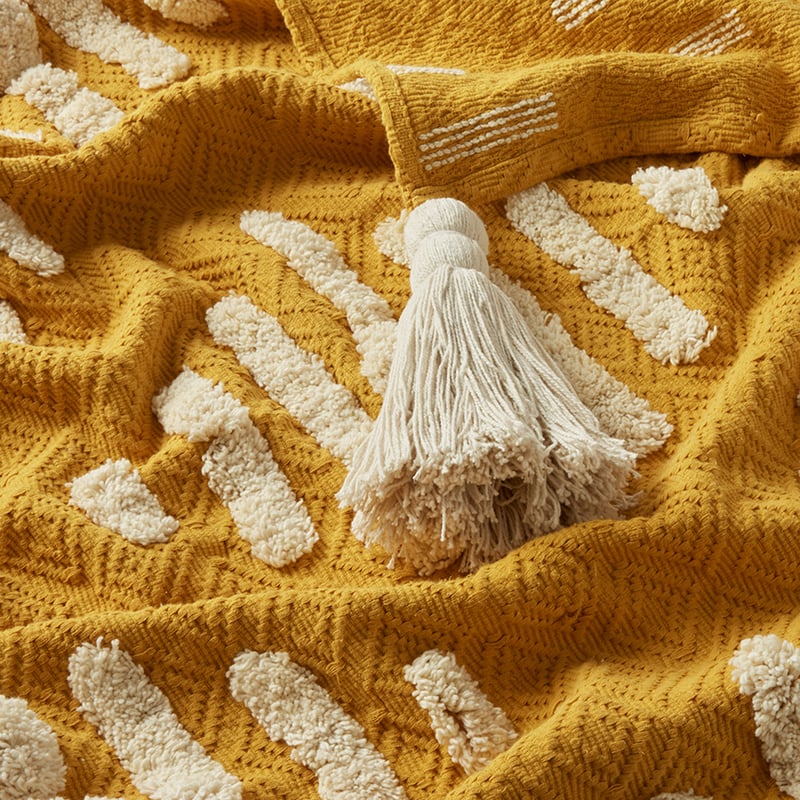 Boho Throw Mustard 
