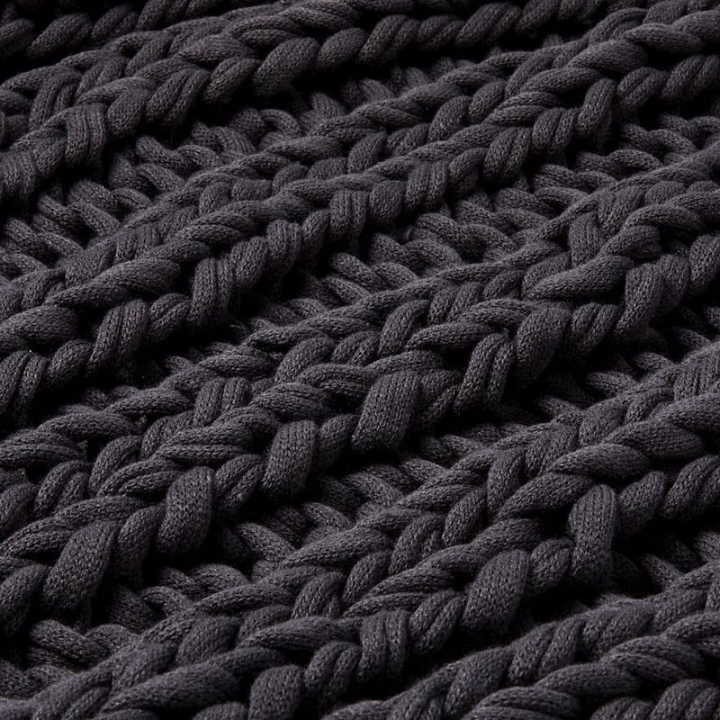 Newport Coal Chunky Knit Throw