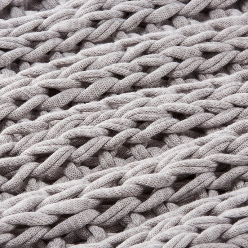 Newport Grey Marle Chunky Knit Throw