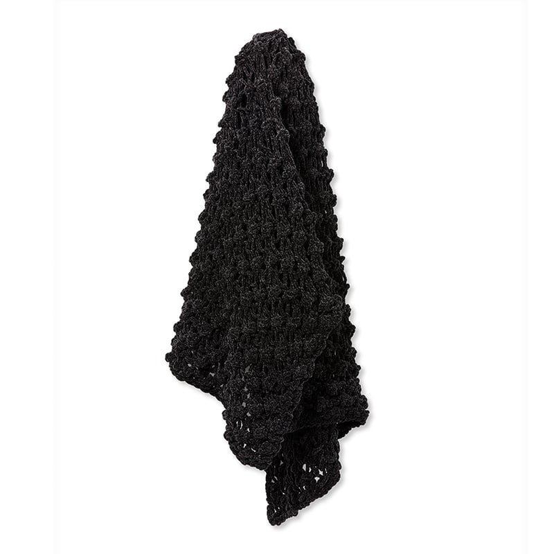 Dorset Coal Chenille Hand Knit Throw