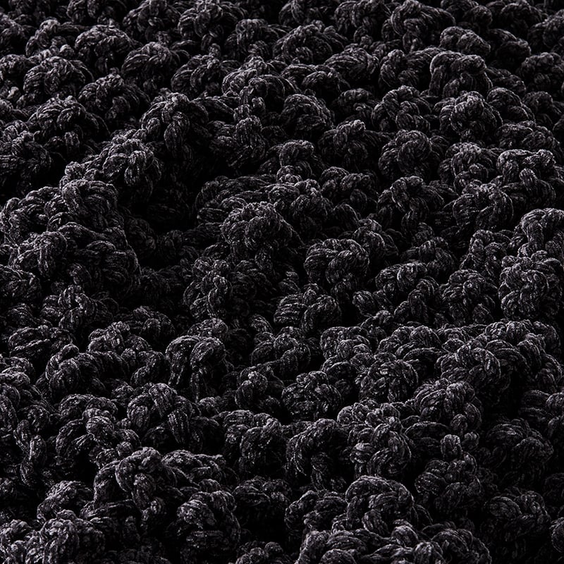 Dorset Coal Chenille Hand Knit Throw
