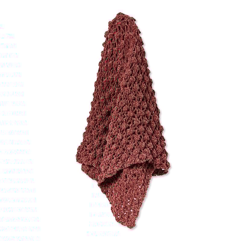 Dorset Dusty Rose Chenille Hand Knit Throw