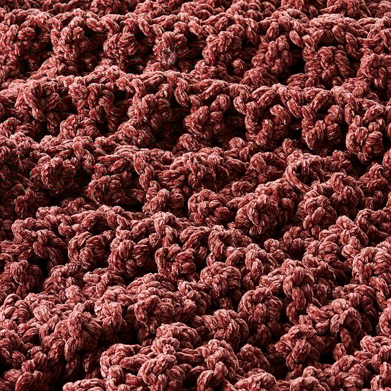 Dorset Dusty Rose Chenille Hand Knit Throw