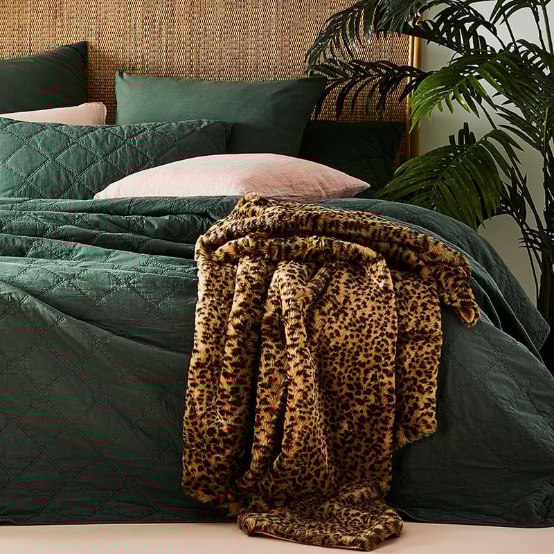 Montana Leopard Fur Throw