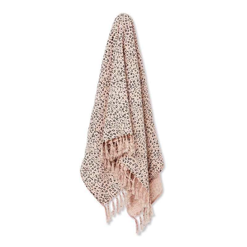 Malmo Blush Leopard Small Print Linen Throw