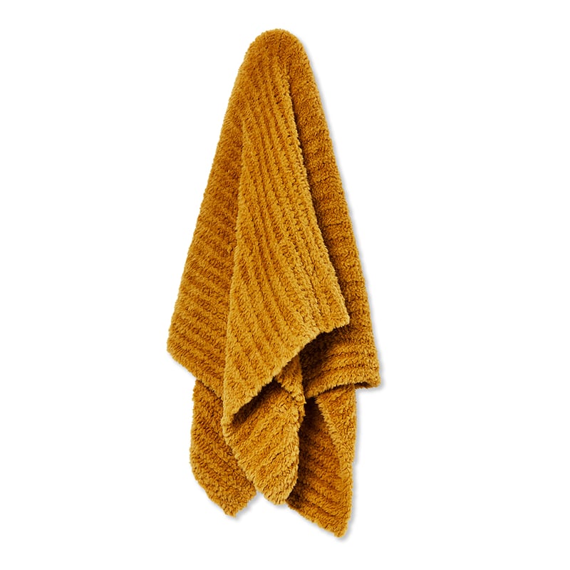 Munich Mustard Feather Yarn Throw