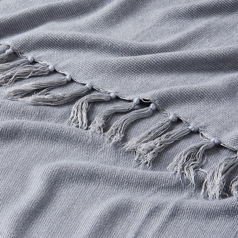 Mukeng Grey Bamboo Throw 