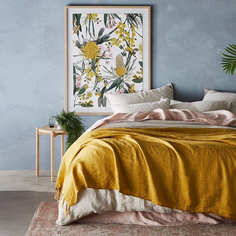 Malmo King Honey Linen Throw