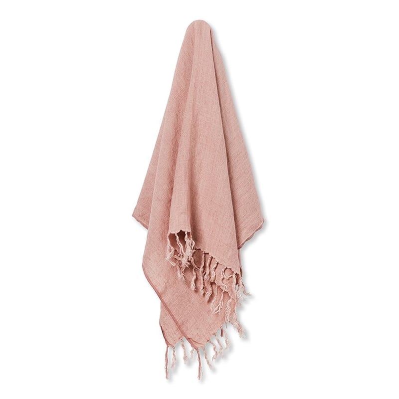 Malmo King Peony Pink Linen Throw  