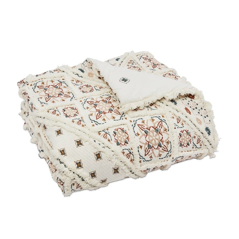 Moroccan Pink & Teal Tufted Blanket