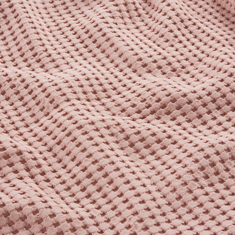 European Collection Turkish Cotton Waffle Blanket S20 180x230cm Rose Single/Double