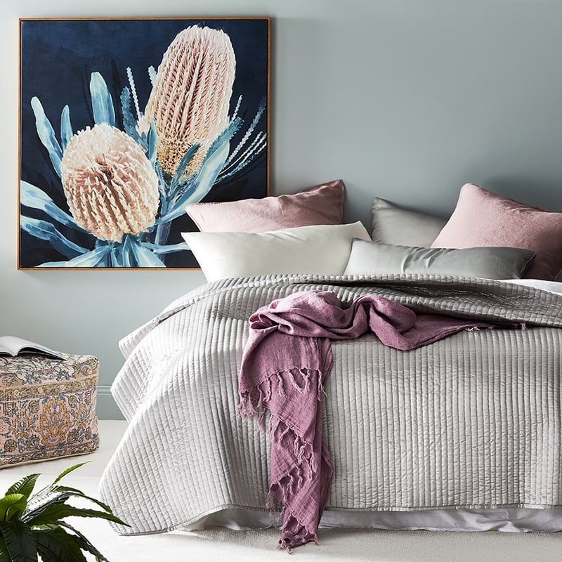 Pure Silk Quilted Grey Blanket