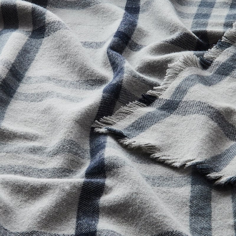 Mark Tuckey Australian Lambswool Grey & Navy Blanket  