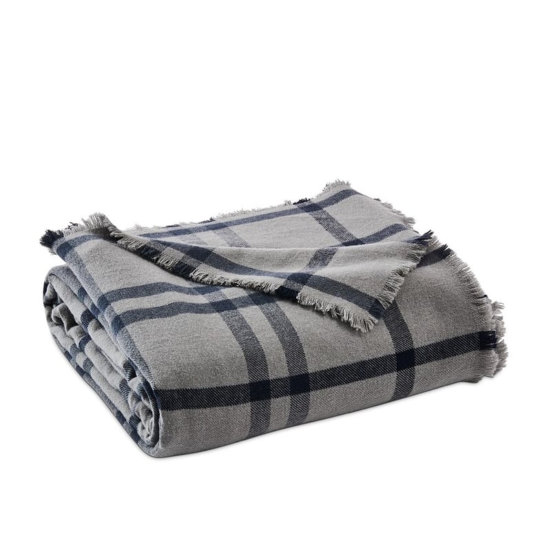 Mark Tuckey Australian Lambswool Grey & Navy Blanket  