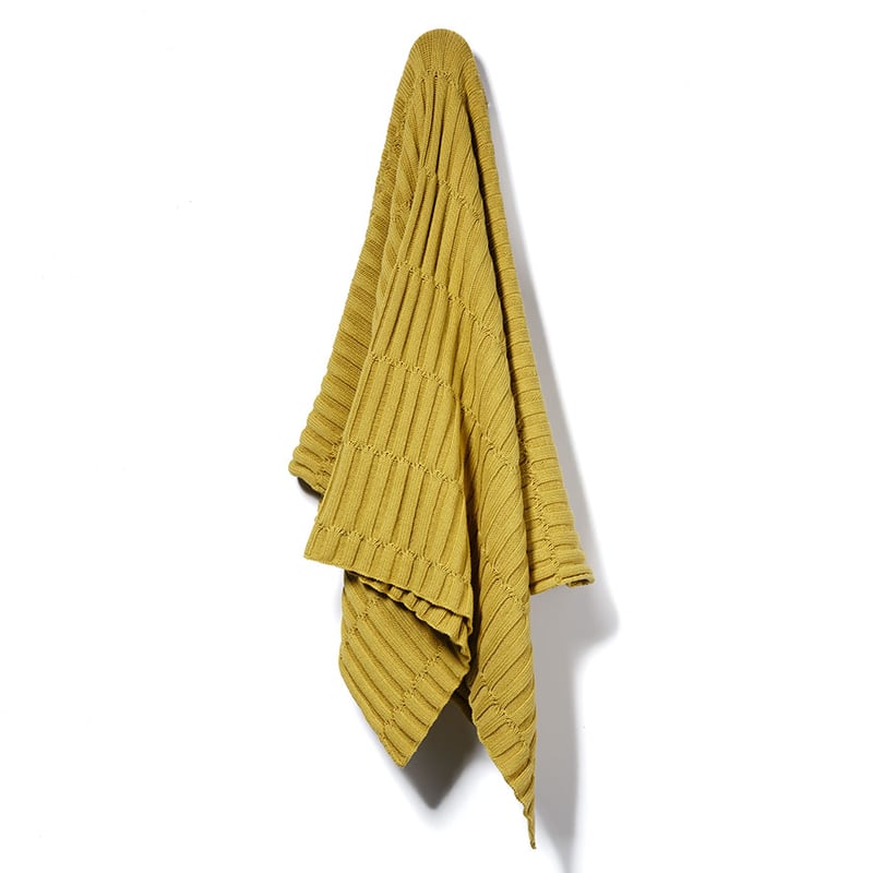 Micca Mustard Knit Throw