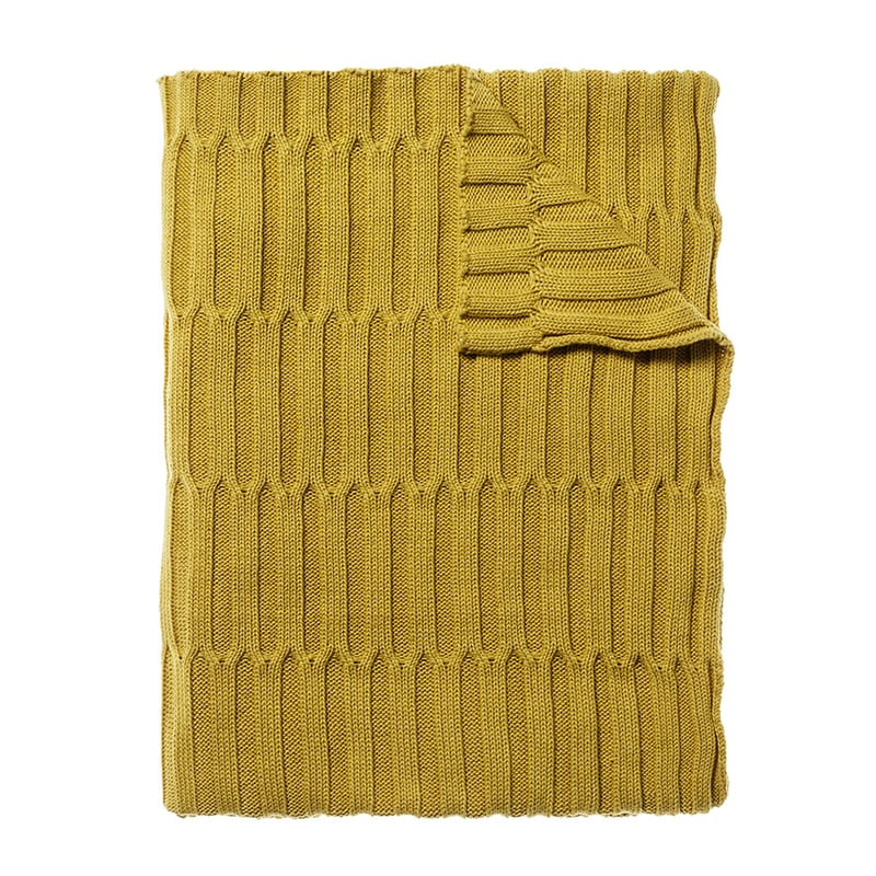 Micca Mustard Knit Throw