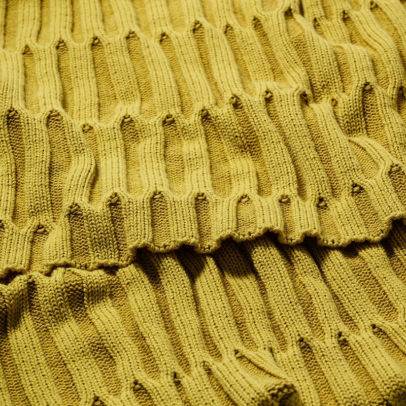 Micca Mustard Knit Throw