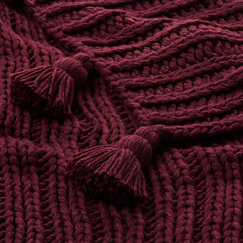 Piper Burgundy Throw 