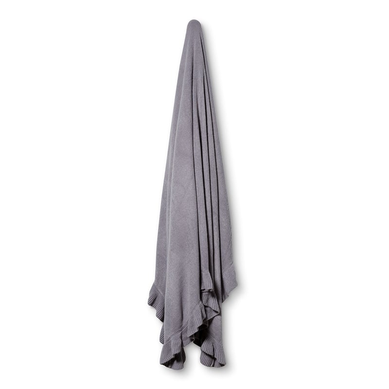 Rosie Ruffle Throw Grey 