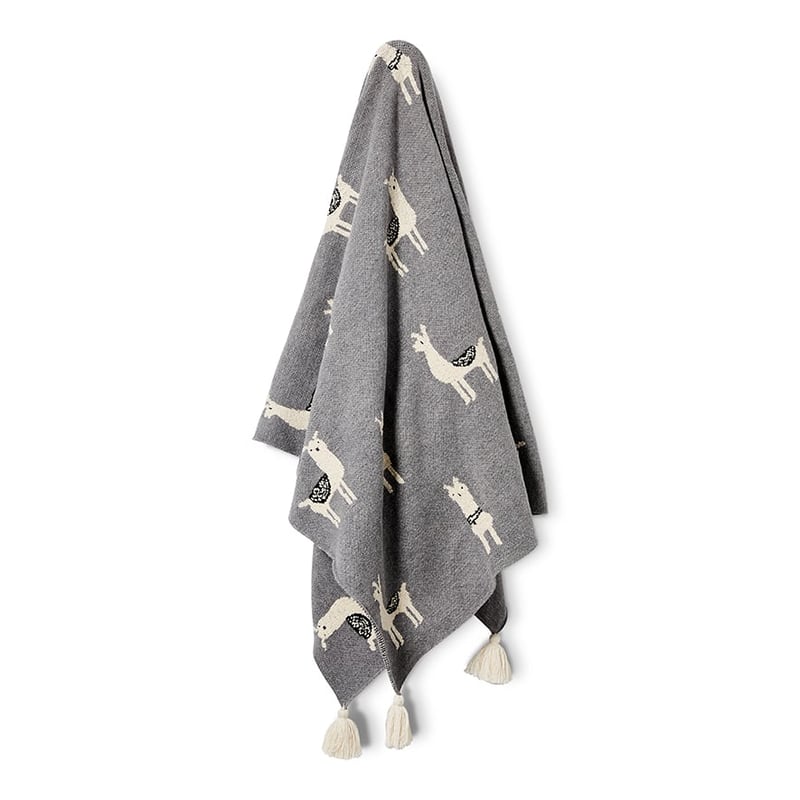 Newfarm Leo Llama Throw in Grey