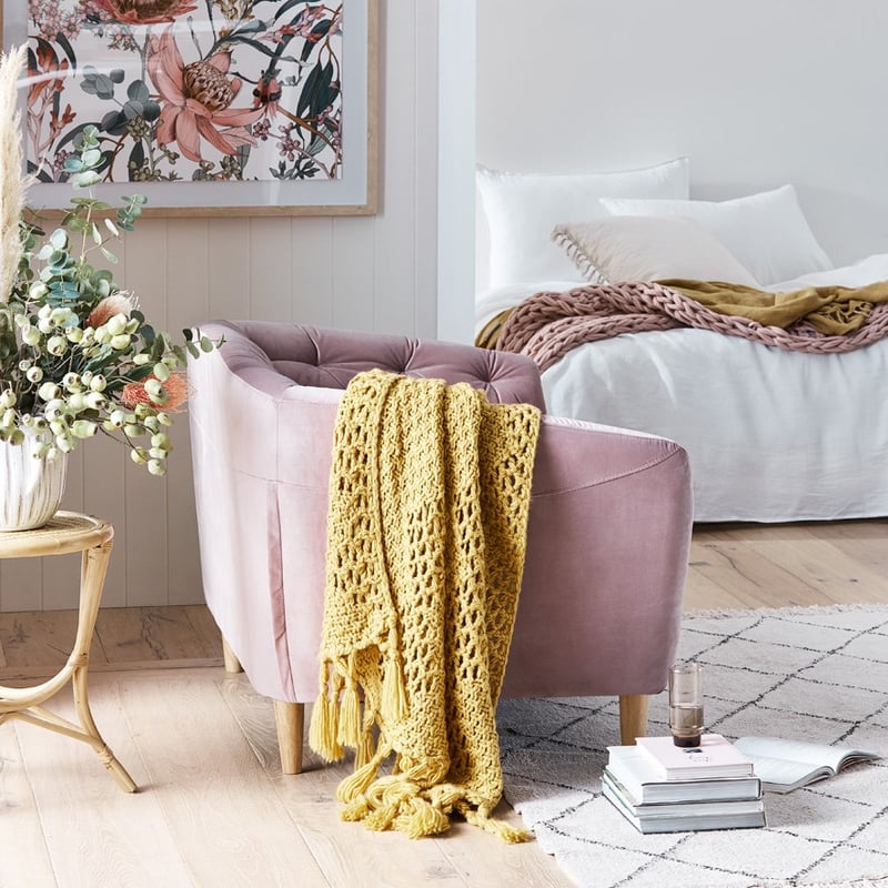 Sinclair Mustard Knit Throw