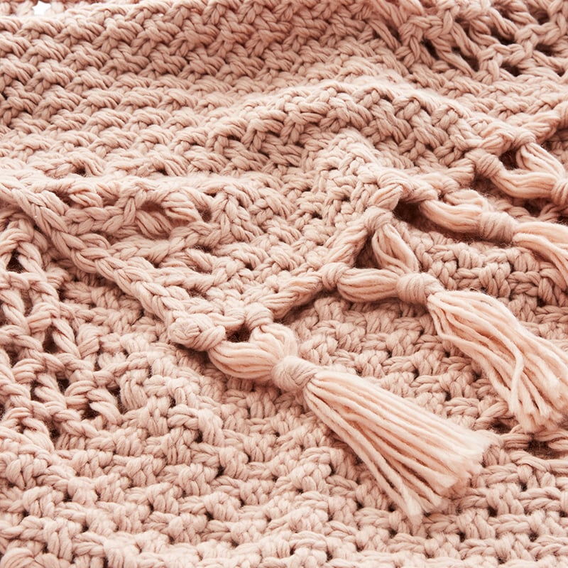 Sinclair Pink Knit Throw