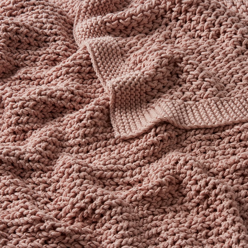Seymour Knit Throw Pink 