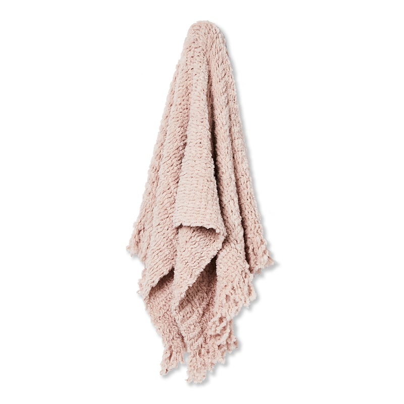 Avoca Feather Yarn Tassel Dusty Pink Throw