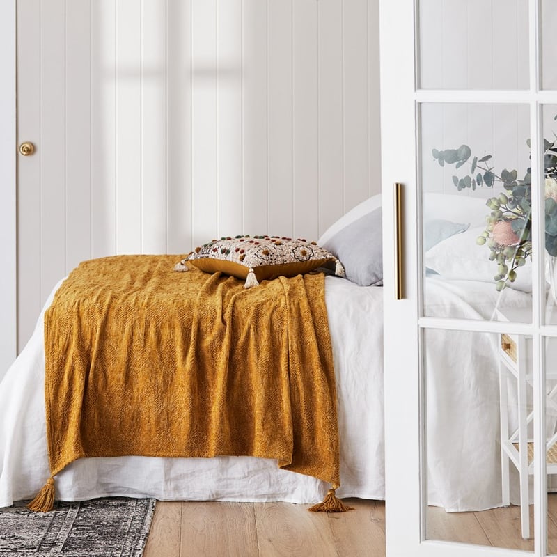 Marais Mustard Bed Throw 