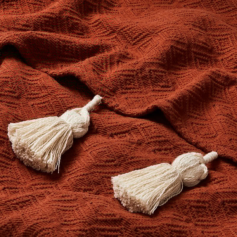 Manarola Terracotta Tassel Throw