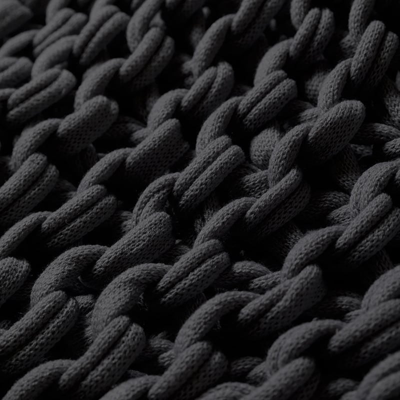 Zephyr Coal Hand Knit Throw