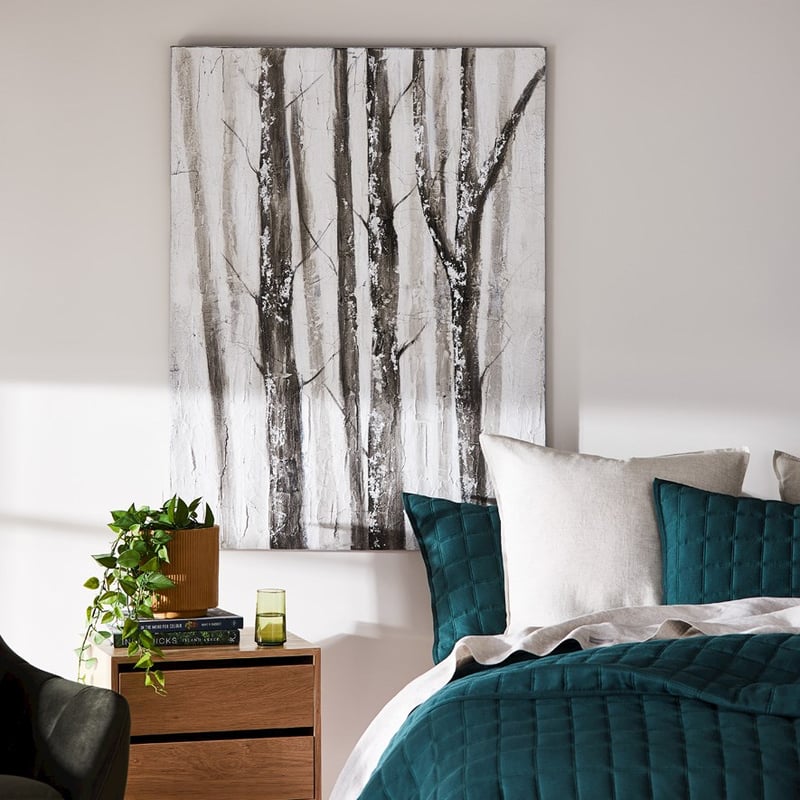 Winter Haze 120x90cm Silver Grey Birch Forest